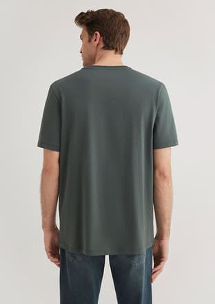 M0612528-71598 Erkek Yeşil Bisiklet Yaka T-shirt - 3