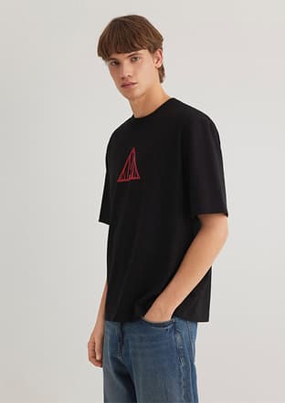 M0612524-900 Erkek Siyah Baskılı T-shirt - 2