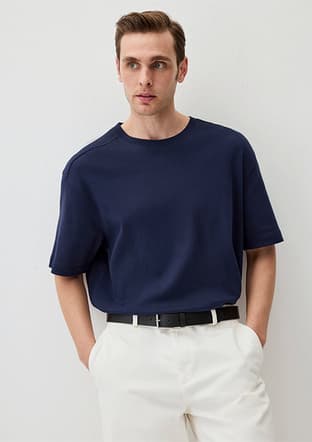 M0612150-70497 Erkek Lacivert Kısa Kol T-shirt - 1