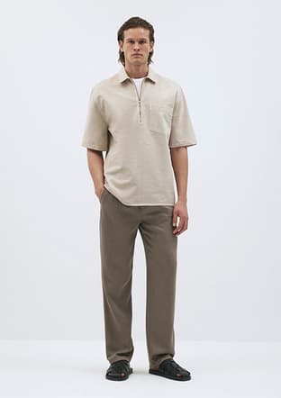 M0010193-70321 Erkek Bej Pantolon - 1
