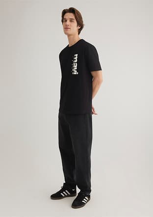 M0611745-900 Erkek Siyah Baskılı T-shirt - 2
