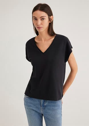 M1612943-900 Kadın Siyah Kısa Kol T-shirt - 2