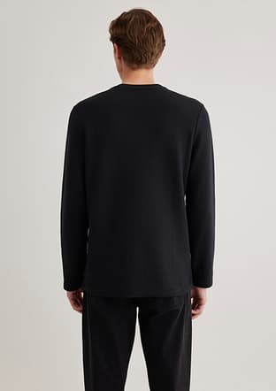 M064622-21842 Erkek Siyah Uzun Kol T-shirt - 3