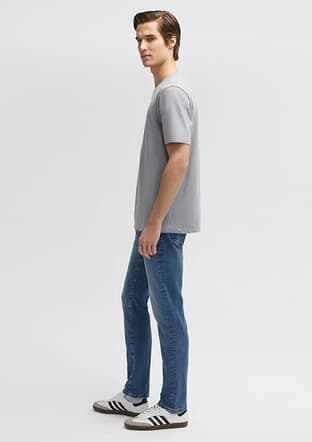 M0610252-70793 Erkek Mavi Basic T-shirt - 3