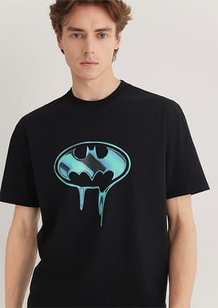 M0612566-900 Erkek Siyah Baskılı T-shirt - 1