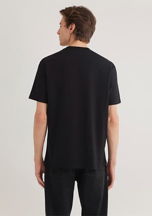 M0612566-900 Erkek Siyah Baskılı T-shirt - 3