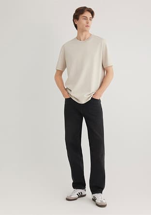 M066249-70144 Erkek Bej Kısa Kol T-shirt - 2