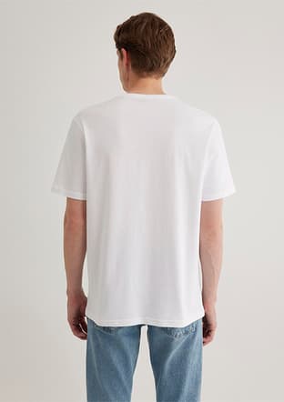 M066842-620 Erkek Beyaz Baskılı T-shirt - 3
