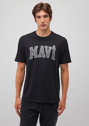 M0611711-900 Erkek Siyah Baskılı T-shirt - 1