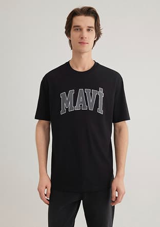 M0611711-900 Erkek Siyah Baskılı T-shirt - 3