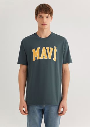 M0611711-71598 Erkek Yeşil Baskılı T-shirt - 1