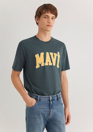 M0611711-71598 Erkek Yeşil Baskılı T-shirt - 2