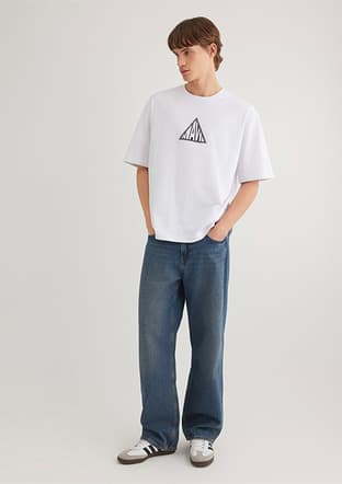 M0612524-620 Erkek Beyaz Baskılı T-shirt - 2