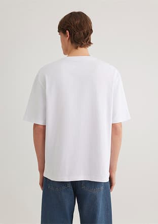 M0612524-620 Erkek Beyaz Baskılı T-shirt - 3