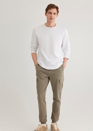 M064622-20454 Erkek Beyaz Uzun Kol T-shirt - 3