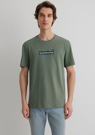 M0610943-80692 Erkek Yeşil Baskılı T-shirt - 2