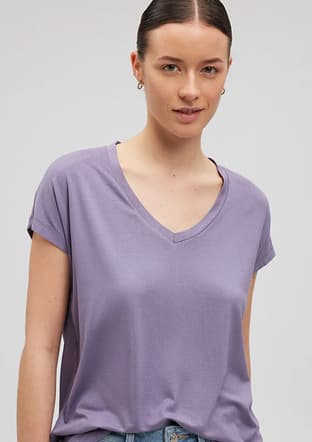 M167714-70608 Kadın Çok Renkli V Yaka T-shirt - 1