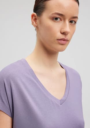 M167714-70608 Kadın Çok Renkli V Yaka T-shirt - 3