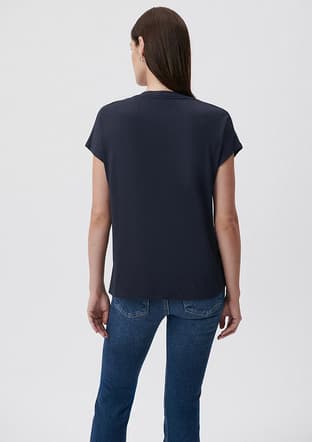 M167714-85315 Kadın Mavi V Yaka T-shirt - 2
