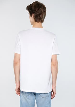 M067114-620 Erkek Beyaz Baskılı T-shirt - 2