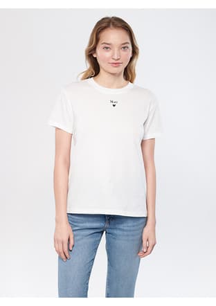 M1601185-33389 Kadın Beyaz Baskılı T-shirt - 3