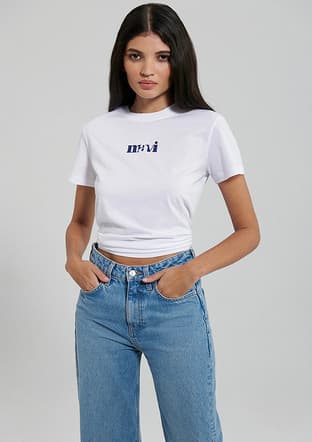 M1612241-620 Kadın Beyaz Baskılı T-shirt - 1