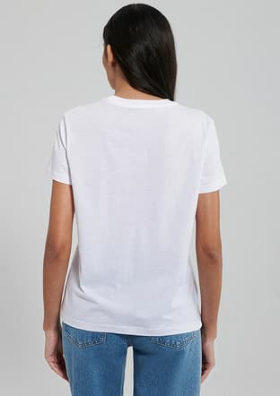 M1612241-620 Kadın Beyaz Baskılı T-shirt - 2