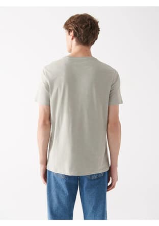 M066282-31935 Erkek Gri Baskılı T-shirt - 2