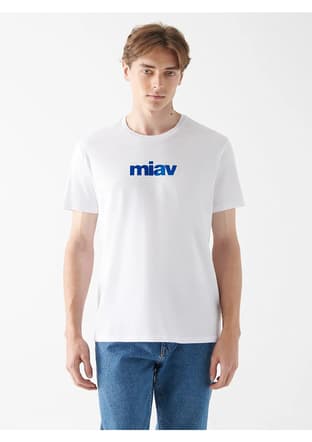 M067153-620 Erkek Beyaz Baskılı T-shirt - 1