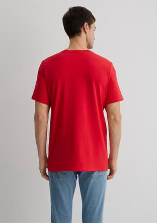 M066841-33099 Erkek Kırmızı Baskılı T-shirt - 3