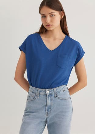 M1600961-30808 Kadın Mavi Basic T-shirt - 2