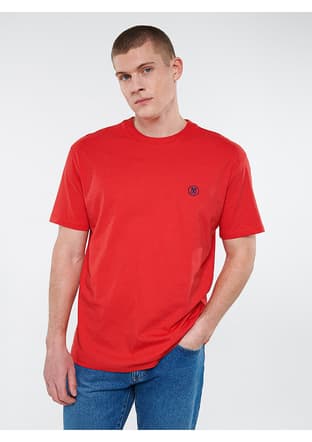 M067074-70471 Erkek Kırmızı Baskılı T-shirt - 2