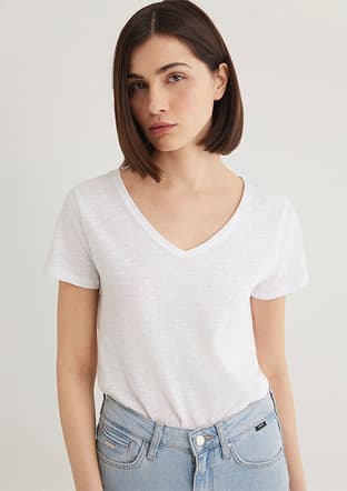 M168260-620 Kadın Beyaz Kısa Kol T-shirt - 1
