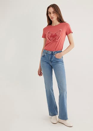 M1613196-71102 Kadın Pembe Baskılı T-shirt - 2