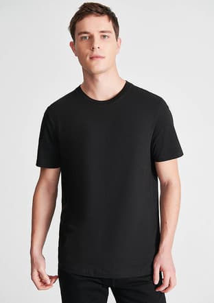 M066483-900 Erkek Siyah Kısa Kol T-shirt - 1