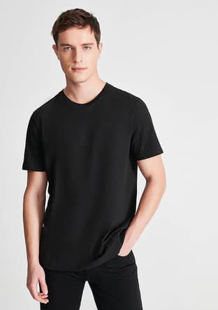 M066483-900 Erkek Siyah Kısa Kol T-shirt - 3