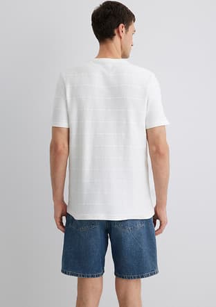 M0611409-70057 Erkek Beyaz Bisiklet Yaka T-shirt - 2