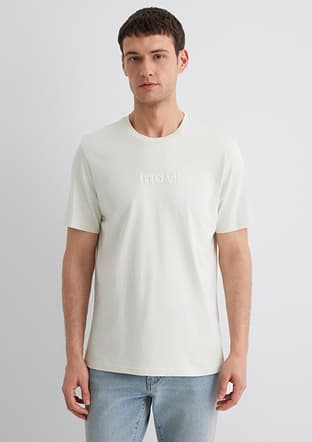 M0612732-70142 Erkek Gri Baskılı T-shirt - 1