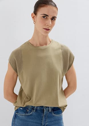 M1613970-71819 Kadın Yeşil Kısa Kol T-shirt - 1