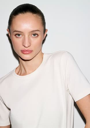 M1614067-70048 Kadın Beyaz Basic T-shirt - 3