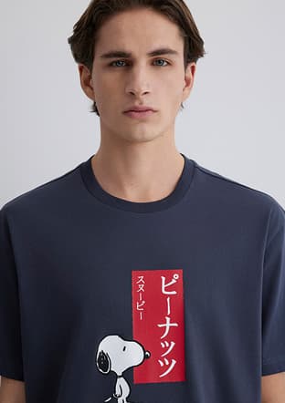 M0612660-70726 Erkek Mavi Baskılı T-shirt - 3