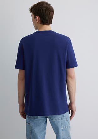 M0612658-70496 Erkek Lacivert Baskılı T-shirt - 2