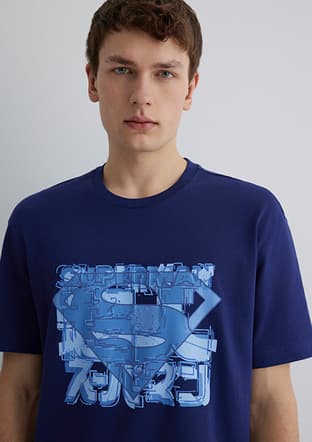 M0612658-70496 Erkek Lacivert Baskılı T-shirt - 3