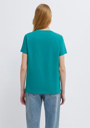 M1613873-71914 Kadın Yeşil Baskılı T-shirt - 2