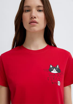 M1613723-70935 Kadın Baskılı T-Shirt - 3