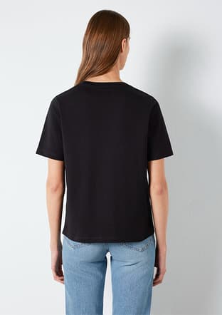 M1600965-900 Kadın Siyah Basic T-shirt - 2