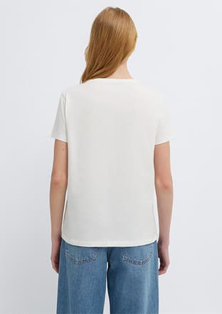 M1613891-80194 Kadın Beyaz Baskılı T-shirt - 2