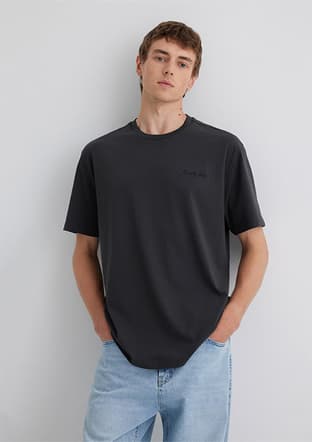 M0612733-70092 Erkek Siyah Baskılı T-shirt - 1