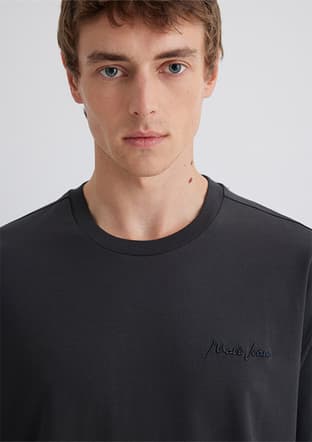 M0612733-70092 Erkek Siyah Baskılı T-shirt - 2