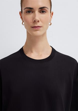 M1613903-900 Kadın Siyah Basic T-shirt - 3